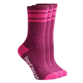 15 Pairs X Hard Yakka Womens Bamboo Work Socks Pink Marle