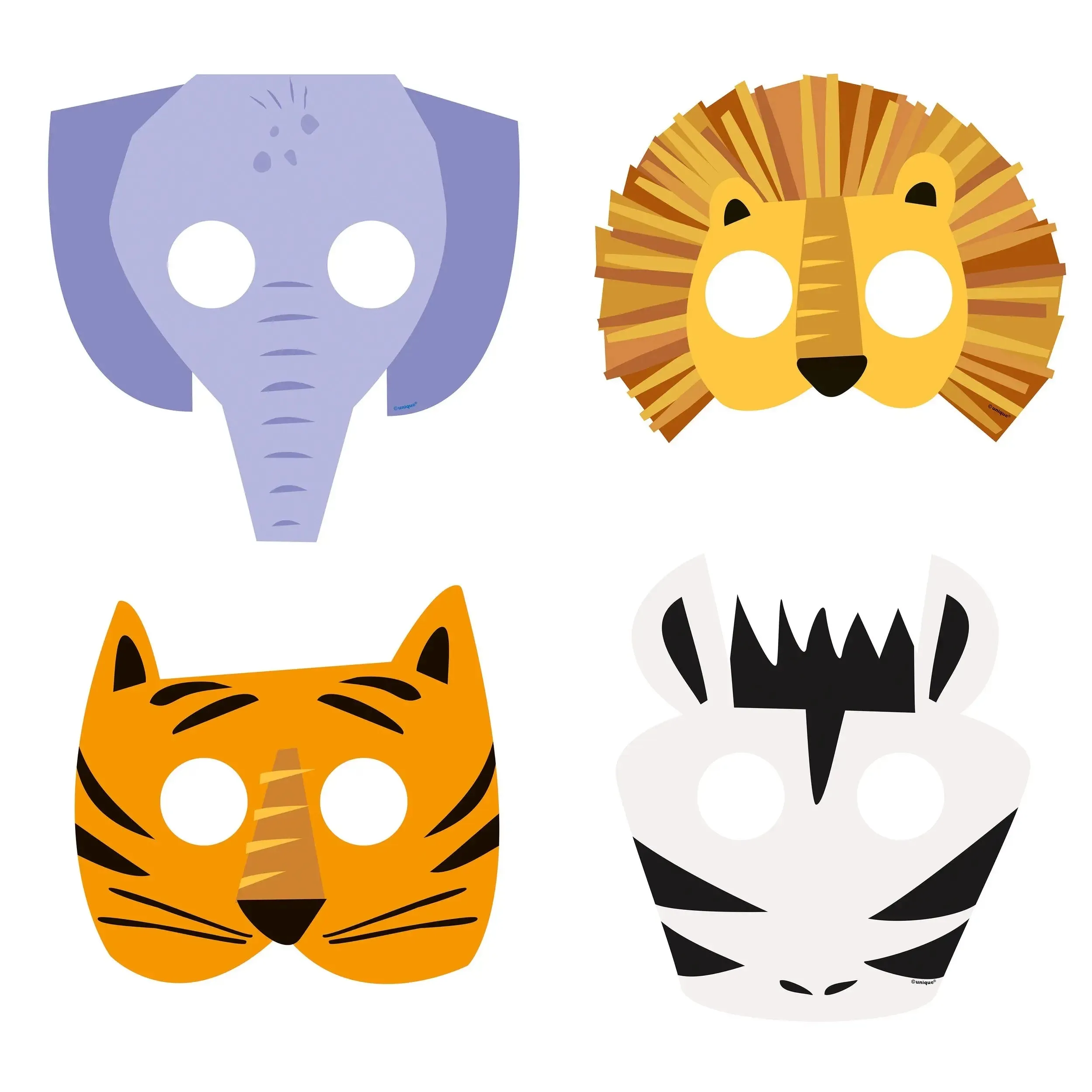 Animal Safari Masks - 8 Pkt