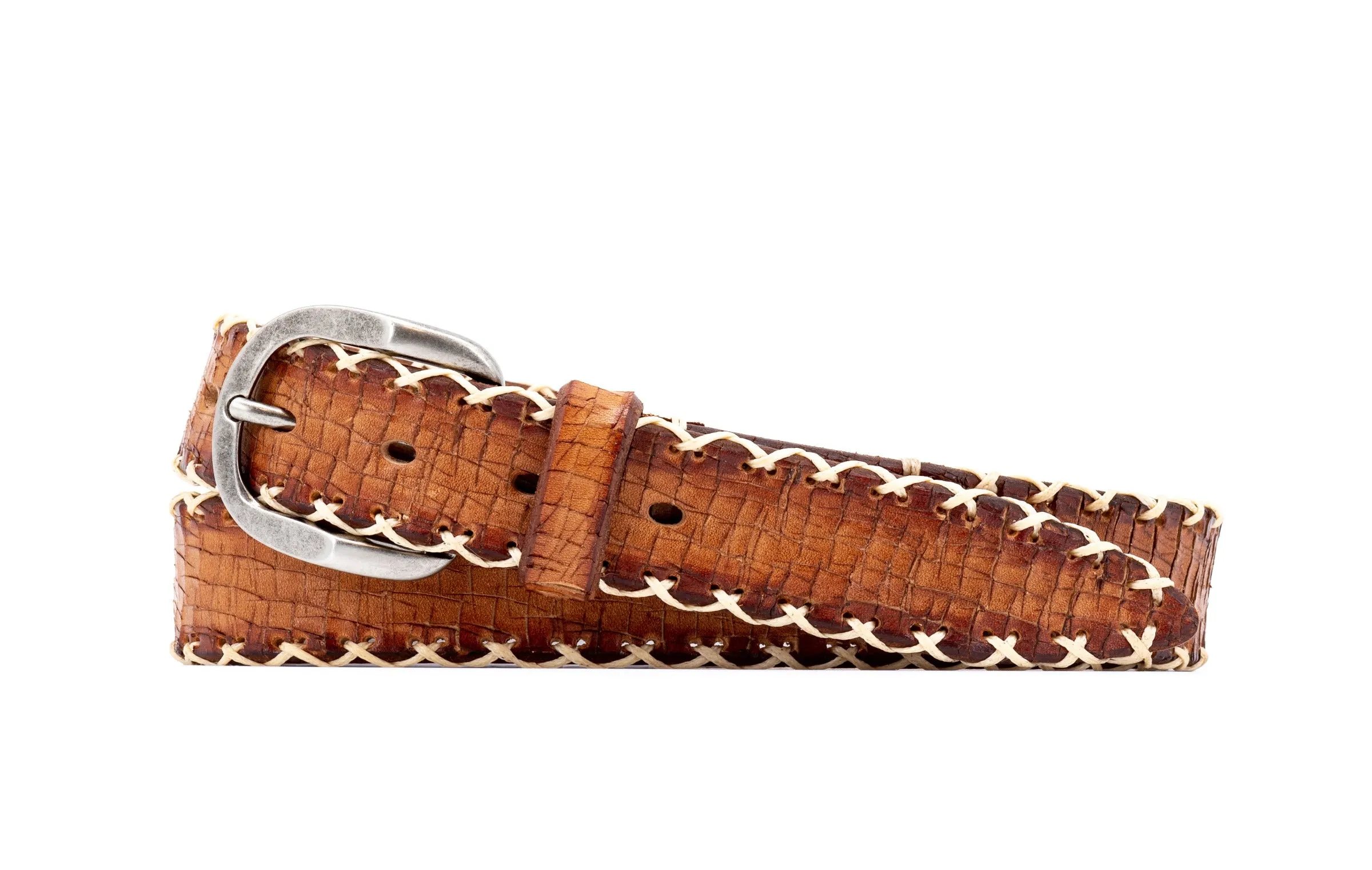 Artisan "X" Italian Bridle Leather Belt - Saddle Tan