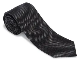 Black Runnymede Pin Dots Necktie - F4947