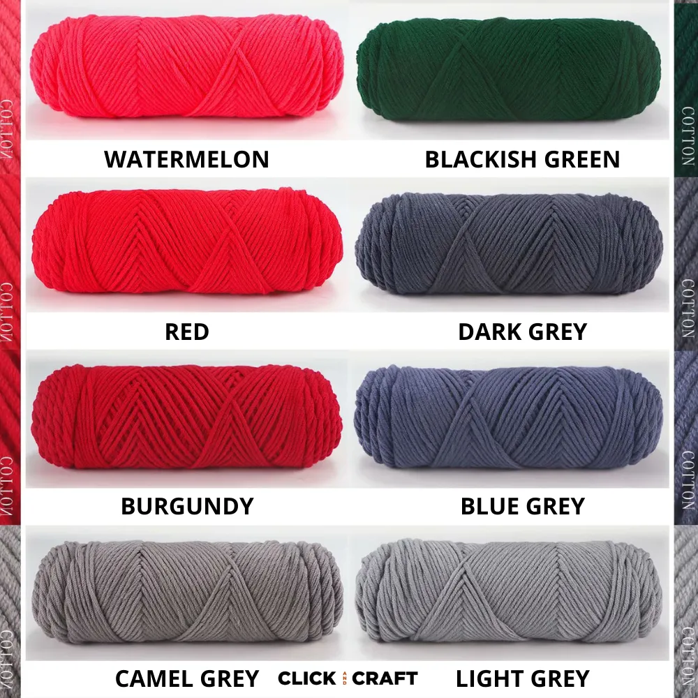 Burgundy Knitting Cotton Yarn | 8-ply Light Worsted Double Knitting