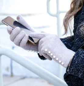 Cashmere Pearl Touch Screen Gloves