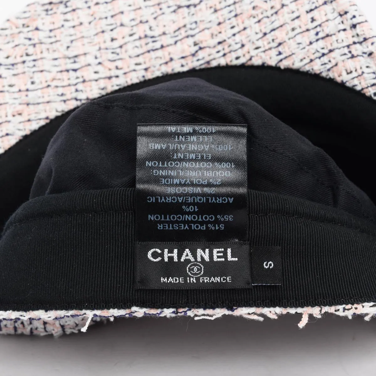 Chanel Pink Tweed Newsboy Cap