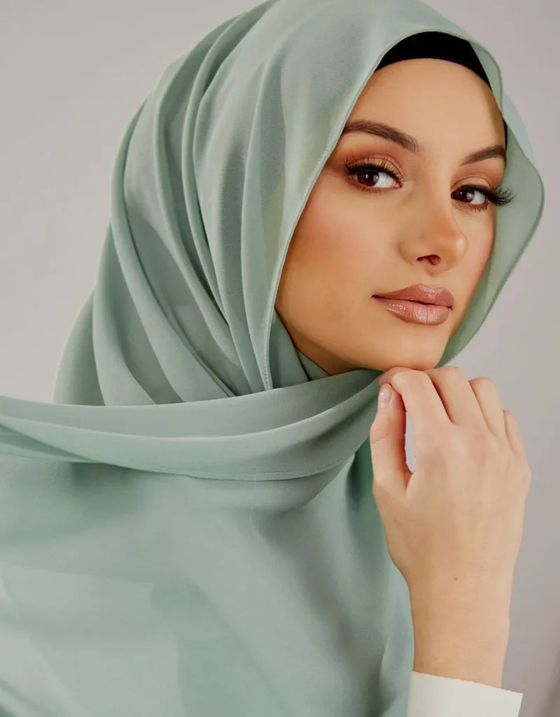 Chiffon Shawl - Shades of Light Green