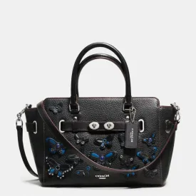 COACH BLAKE CARRYALL 25 IN PEBBLE LEATHER WITH ALL OVER BUTTERFLY APPLIQUE