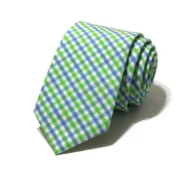 Cornflower & Lime Tattersall Necktie