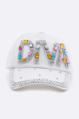 DIVA Crystal Embellished Denim Cap