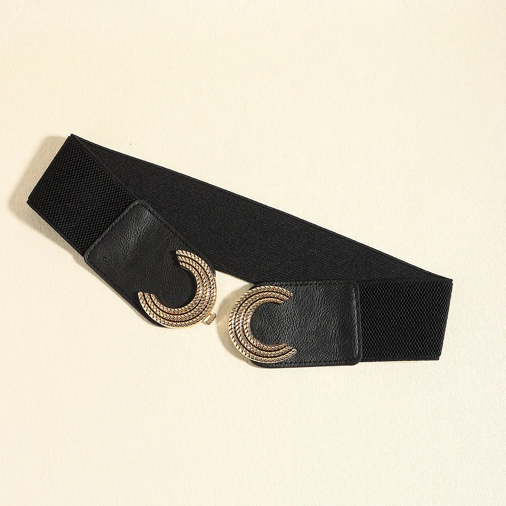 Double C Buckle Elastic Belt