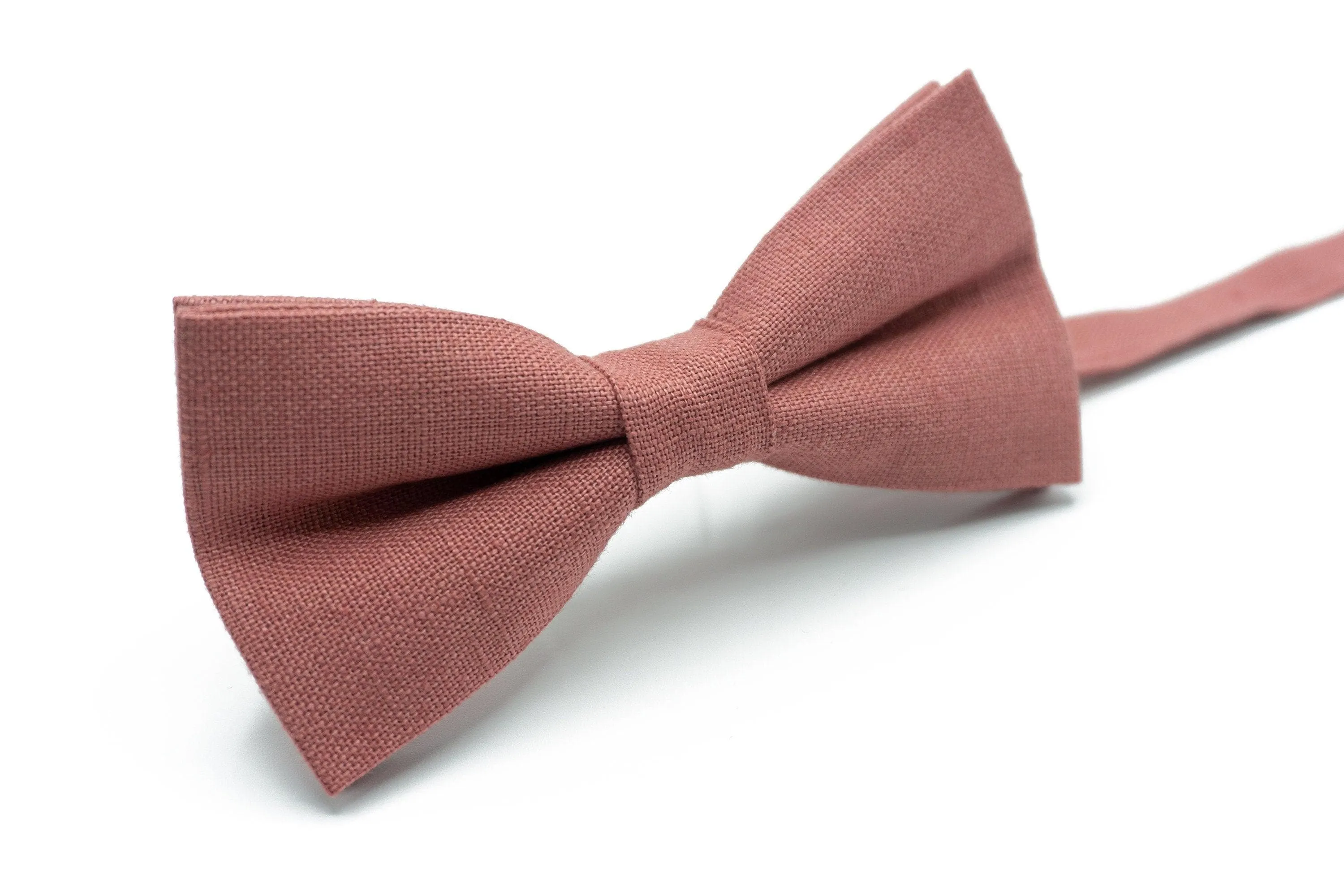 Dusty Rose Suspender, Bow Tie, and Necktie for a Stylish Look