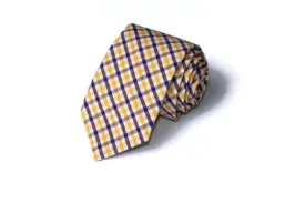 Gold & Purple Tattersall Necktie