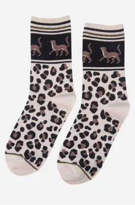 Leopard Border Bamboo Socks