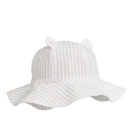 Liewood Amelia Seersucker Sun hat with Ears | Y /D Stripes Crisp White /Sandy