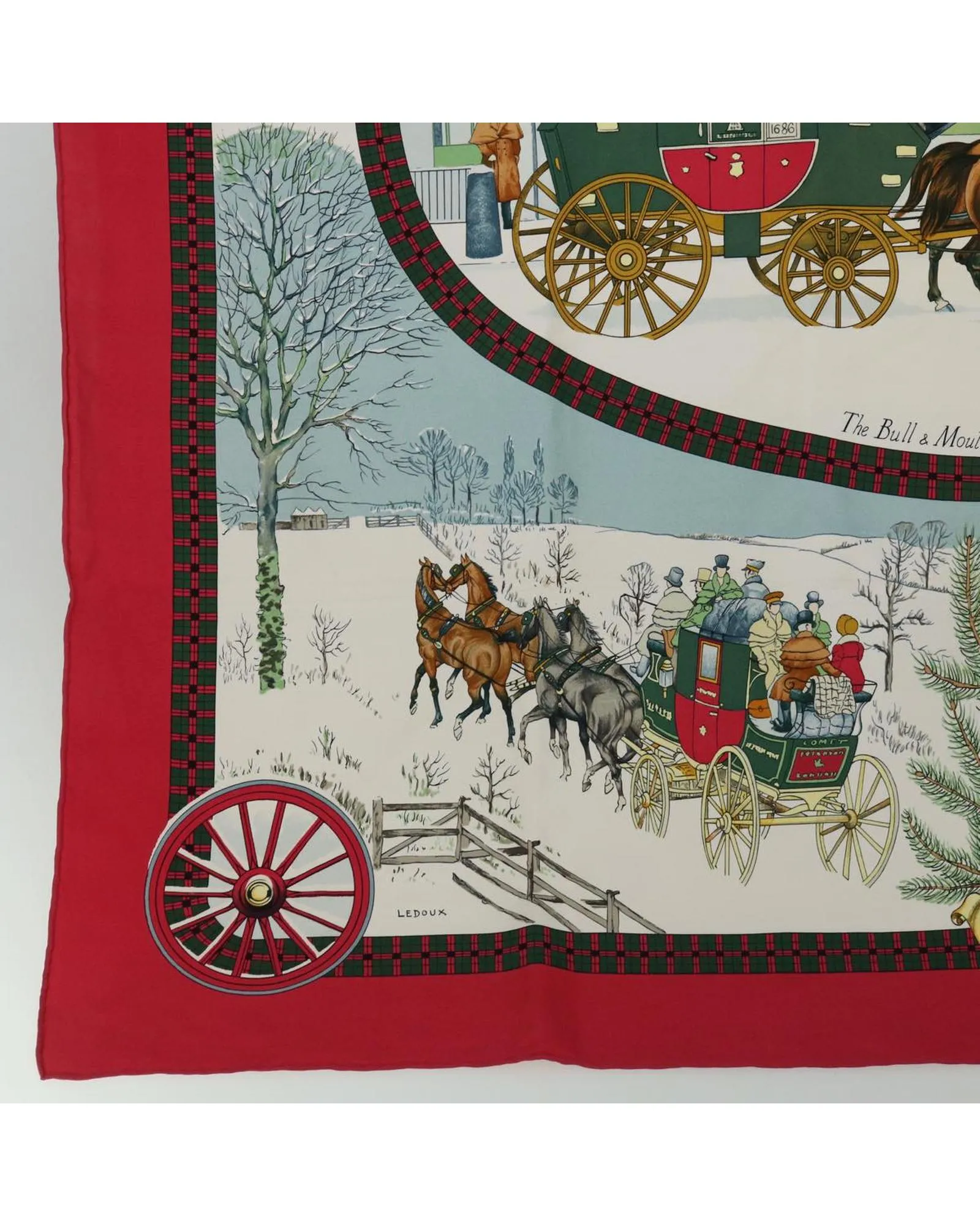 Luxury Red Silk Scarf with Bull-mouth Western Coach Office Design