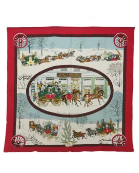 Luxury Red Silk Scarf with Bull-mouth Western Coach Office Design