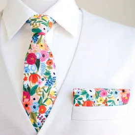 Men's Necktie / Petite Garden Party In Cream