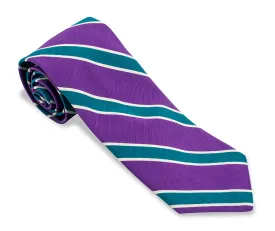 Purple/Teal Crescent Stripes Necktie - F5550