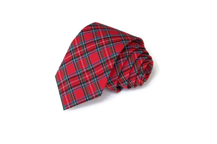 Red Tartan Plaid Necktie