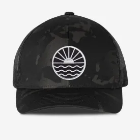 Sun Wave Trucker Hat - Black Camo