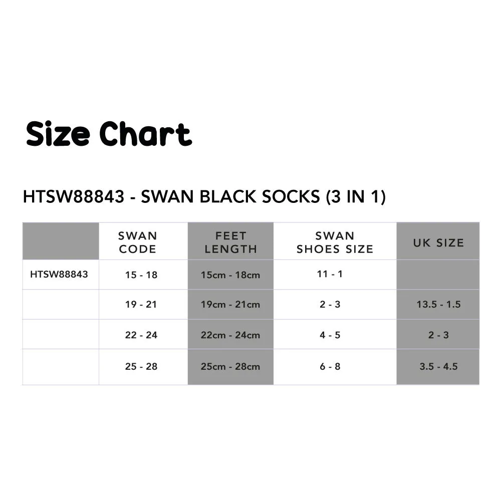 SWAN BLACK SOCKS (3 IN 1)