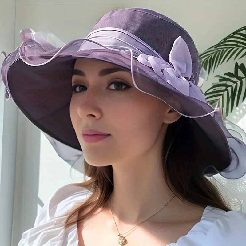 Women's Mulberry Silk Sun Hat with UV Protection and Big Brim